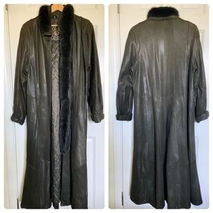 Selcuk Leather And Fur Trim Coat